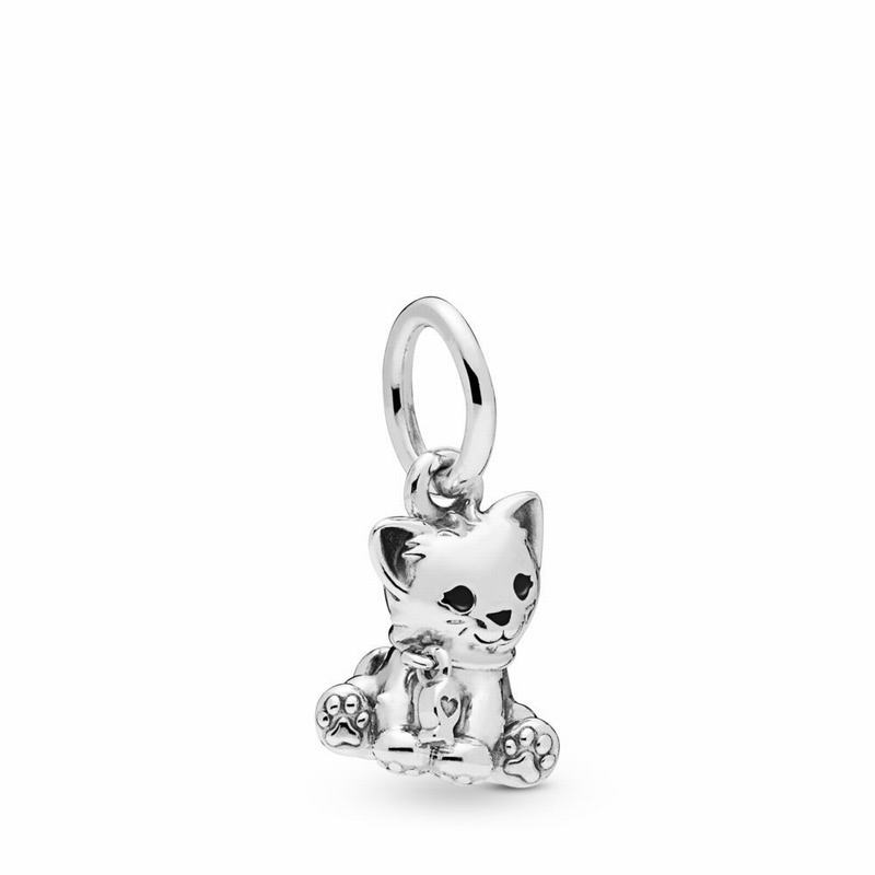 Pandora Sweet Cat Dangle Charm NZ, Sterling Silver (375928-WQT)